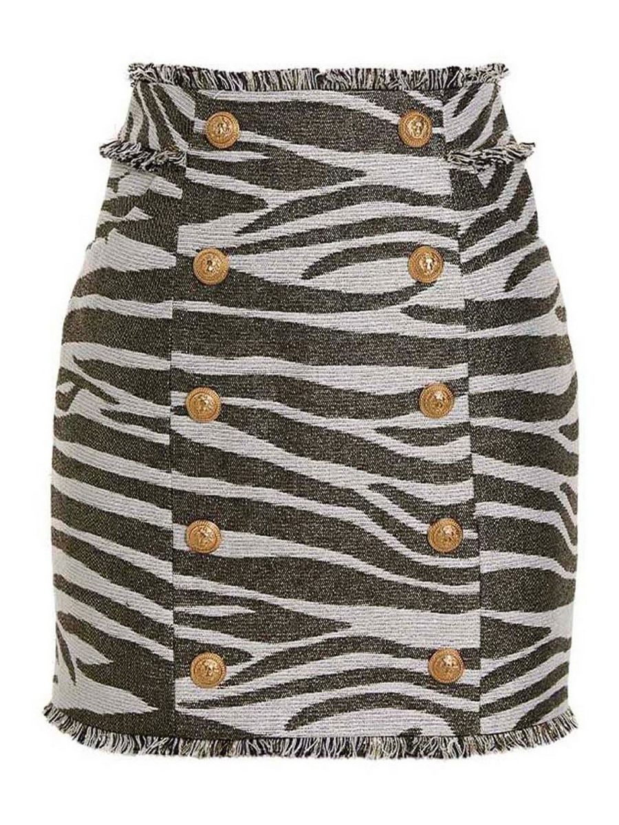 Balmain Mini Jupe - Lurex Zebra