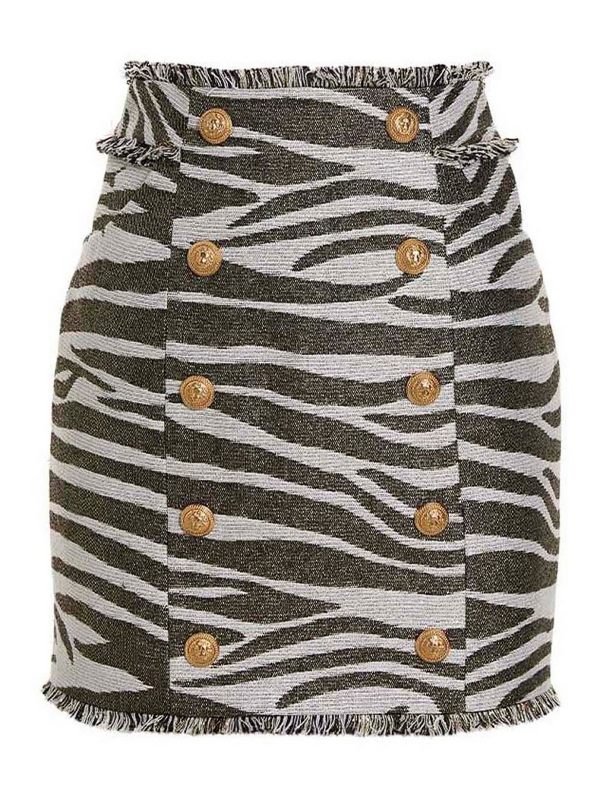 Balmain Mini Jupe - Lurex Zebra