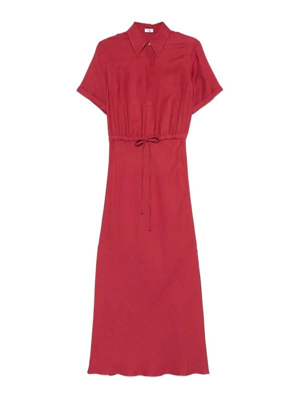 Brunello Cucinelli Robe Au Genou - Rouge