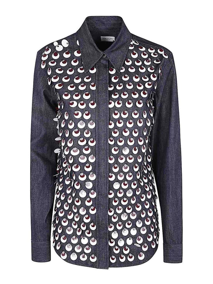 Dries Van Noten Chemise - Bleu