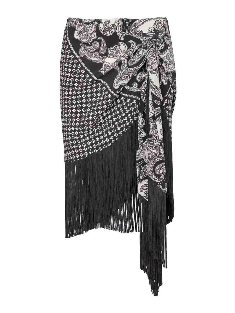 Balmain Jupe Midi - Noir