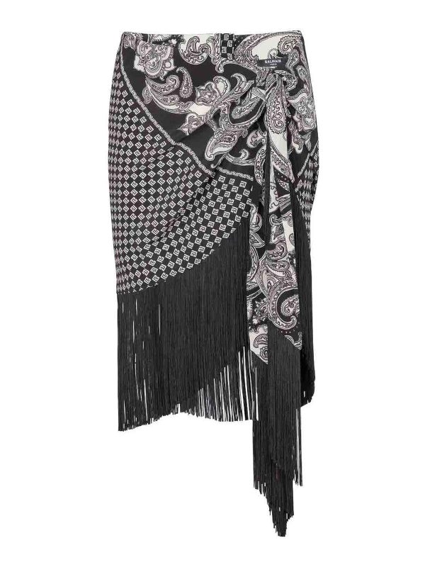 Balmain Jupe Midi - Noir