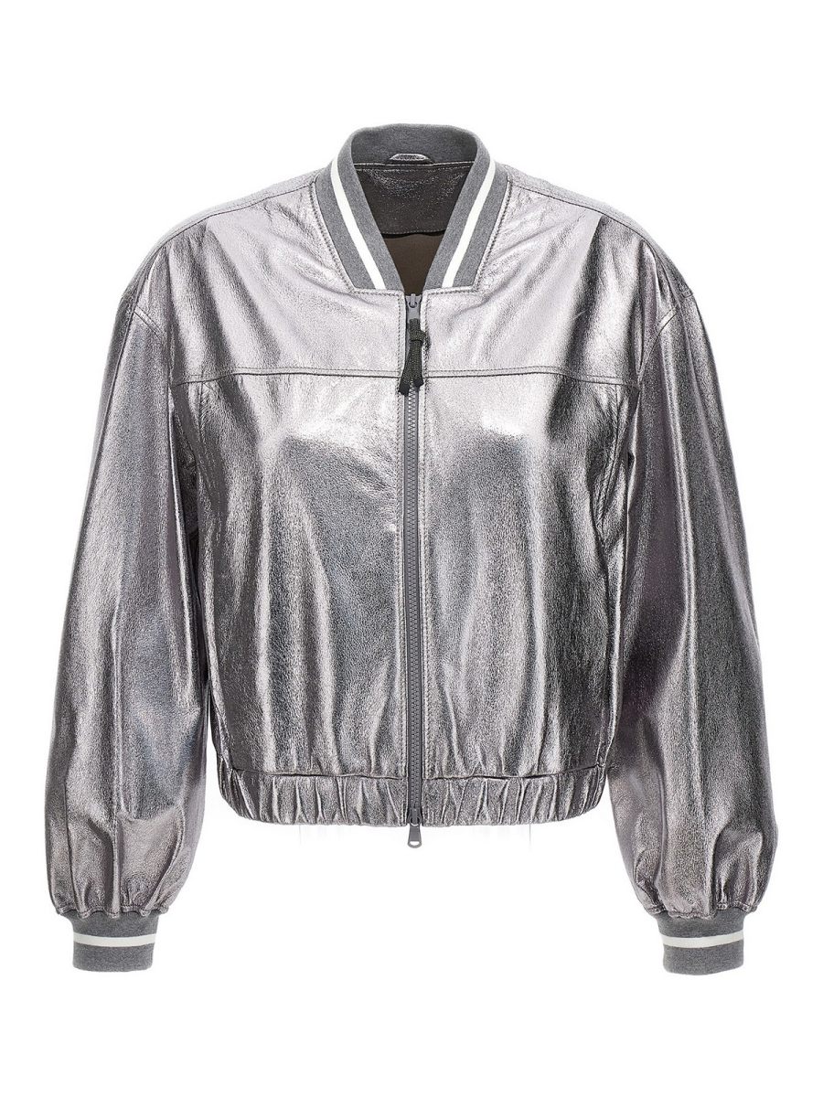 Brunello Cucinelli Bomber - Argent