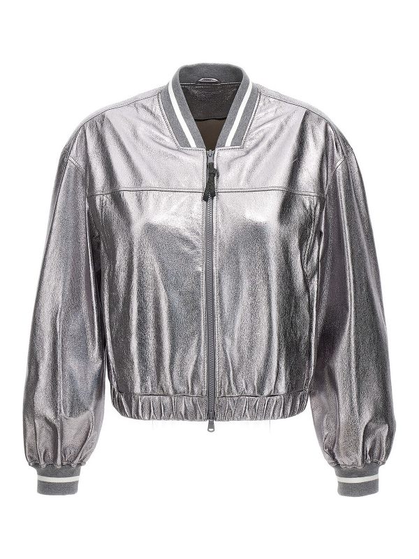 Brunello Cucinelli Bomber - Argent