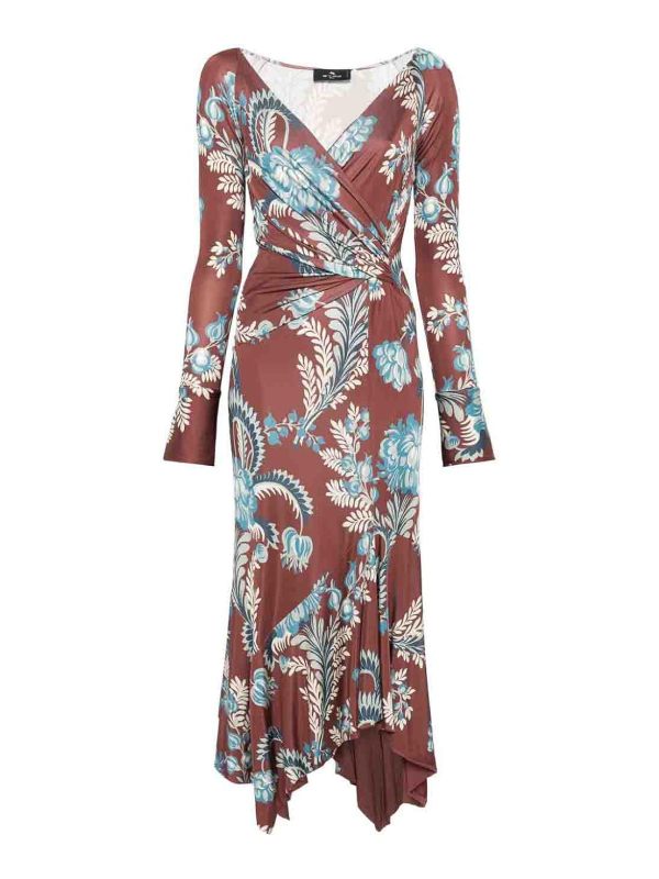 Etro Robe Au Genou - Rouge Brun