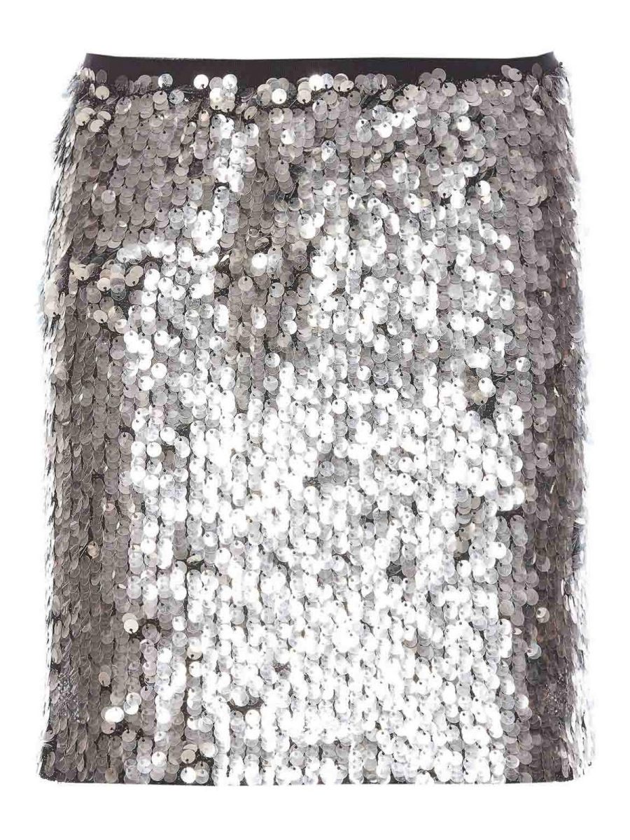 Pinko Jupe Midi - Argent