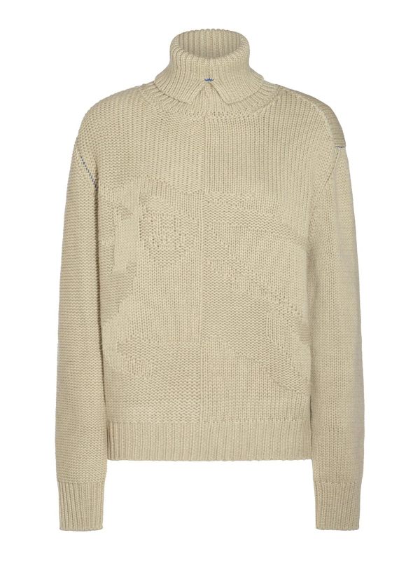 Burberry Pull Col Rond - Beige
