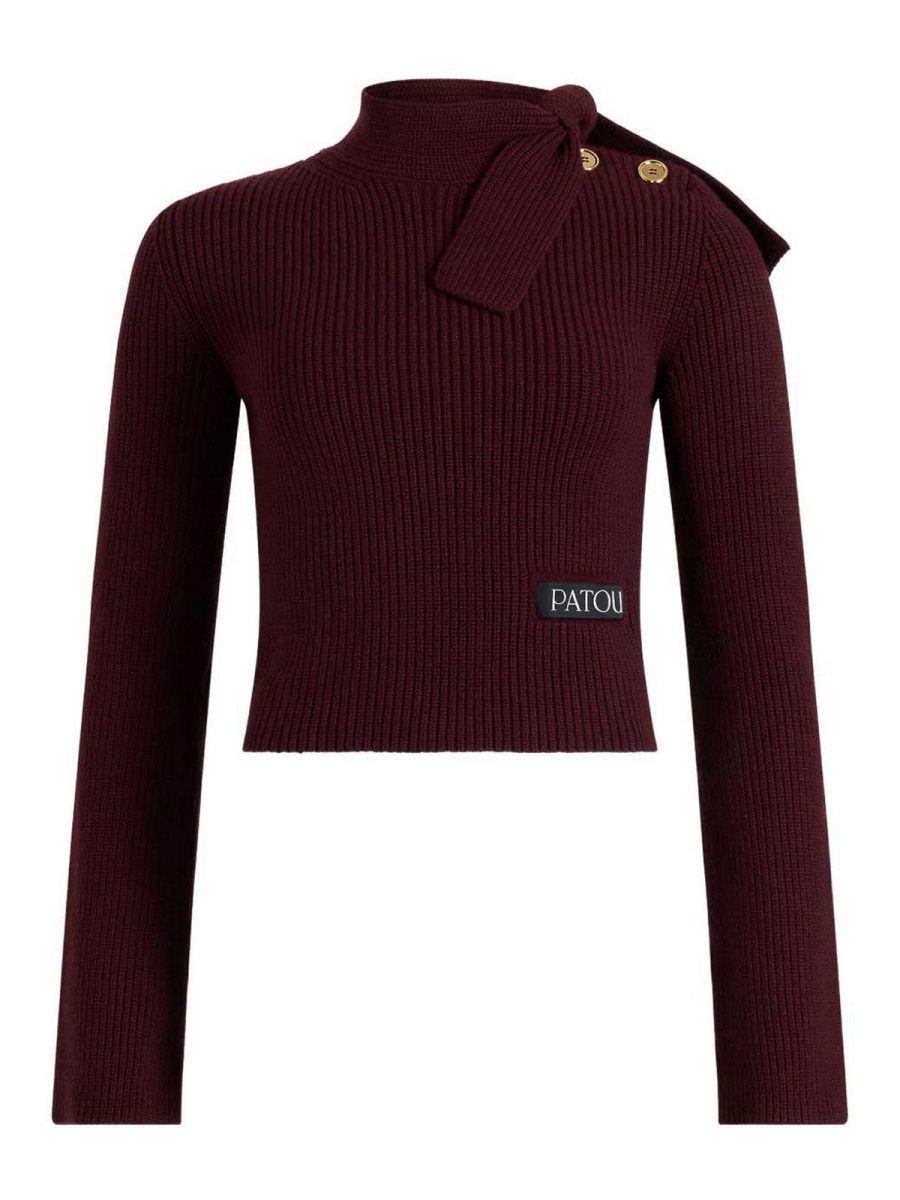 Patou Pull Col Rond - Rouge Brun