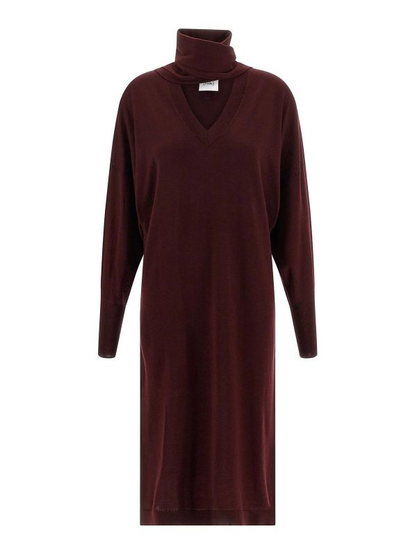 Nude Robe Au Genou - Rouge Brun
