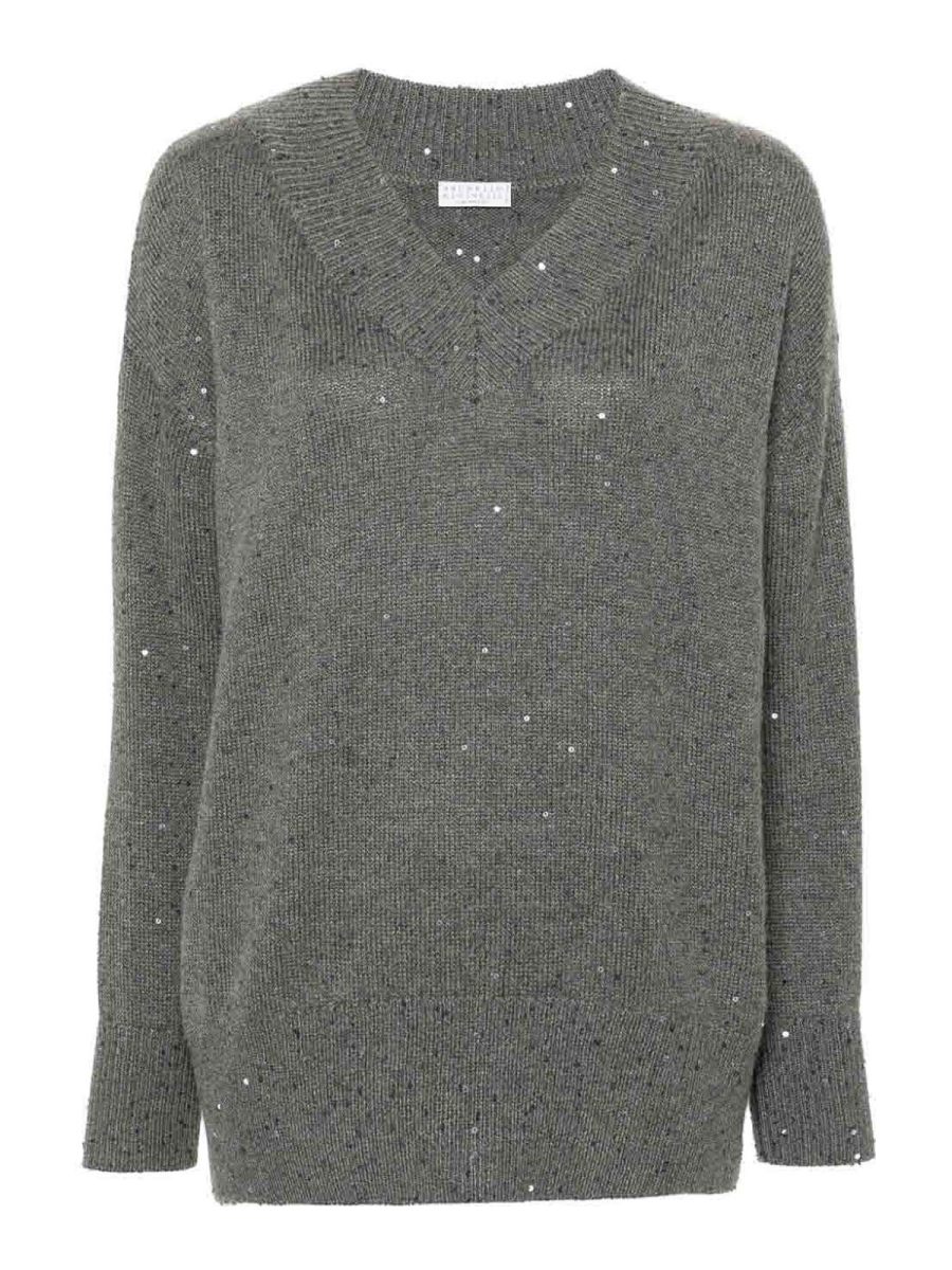 Brunello Cucinelli Pull À Col V - Noir