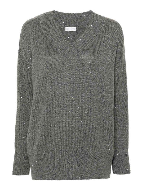 Brunello Cucinelli Pull À Col V - Noir