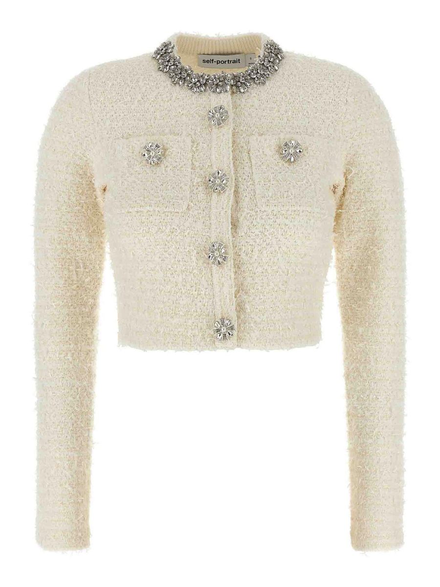 Self Portrait Cardigan - Blanc