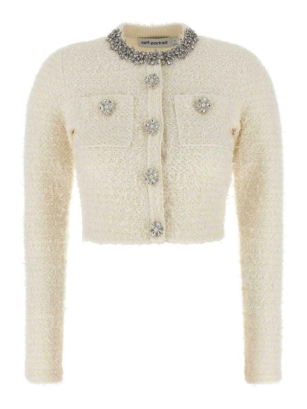 Self Portrait Cardigan - Blanc