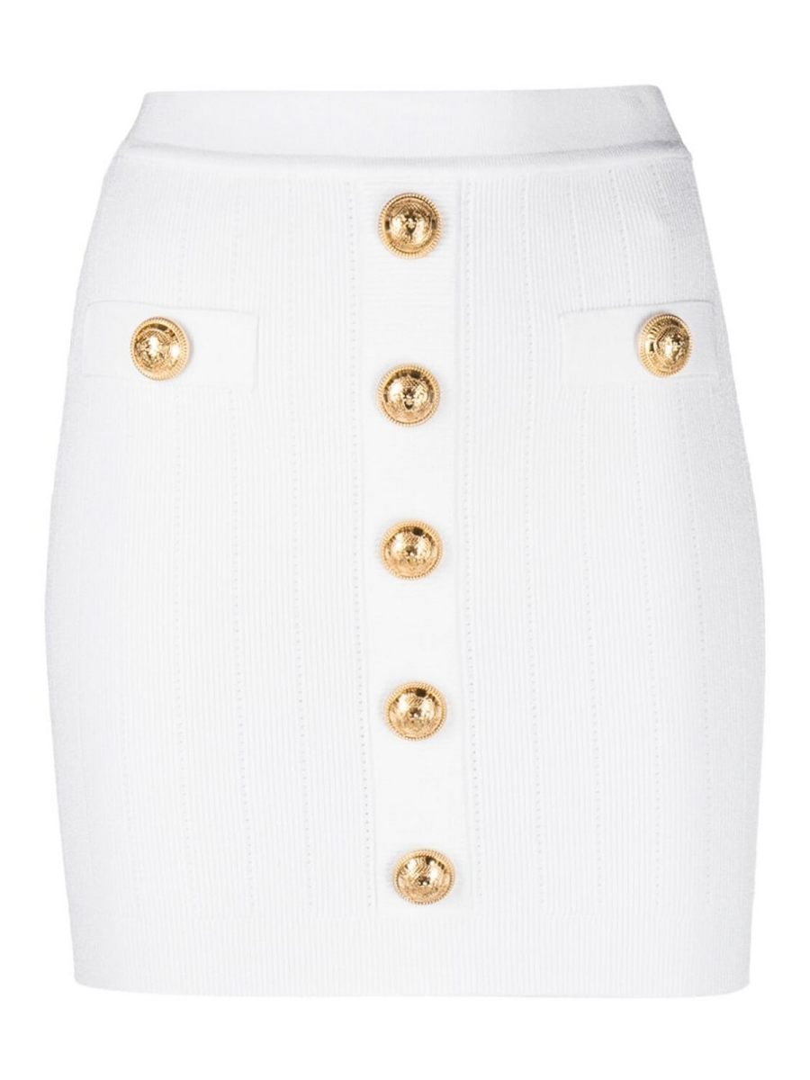 Balmain Mini Jupe - Blanc