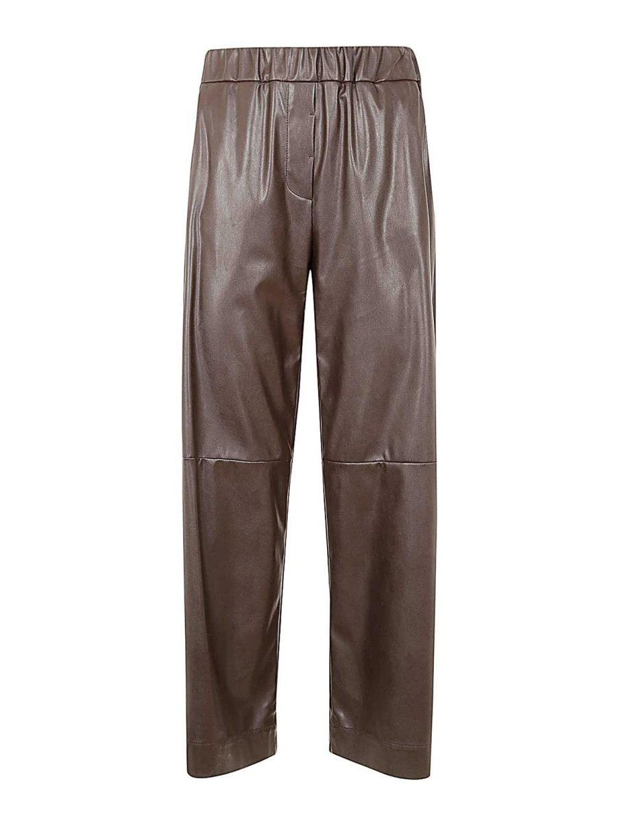 Antonelli Firenze Pantalons En Cuir - Marron