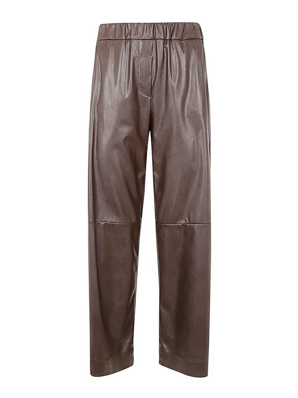 Antonelli Firenze Pantalons En Cuir - Marron