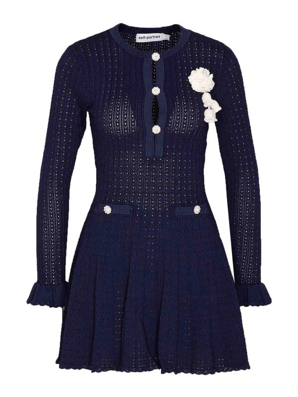 Self Portrait Robe Courte - Bleu