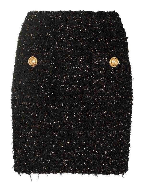 Balmain Jupe Midi - Noir