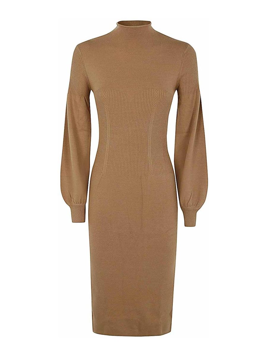 Twinset Robe Au Genou - Marron