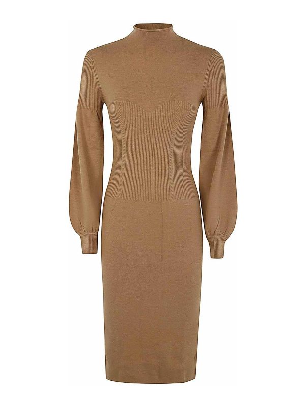 Twinset Robe Au Genou - Marron