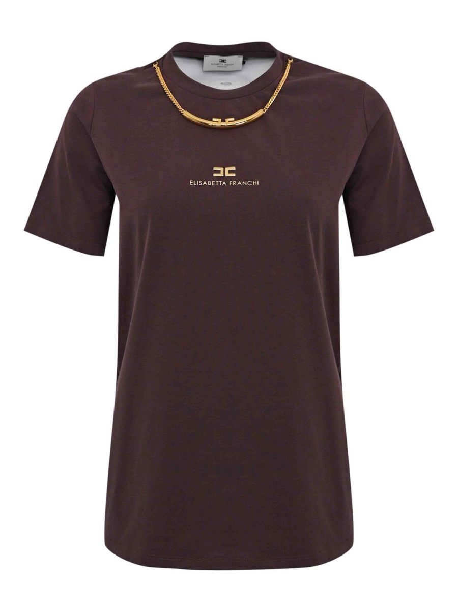 Elisabetta Franchi T-Shirt - Rouge Brun