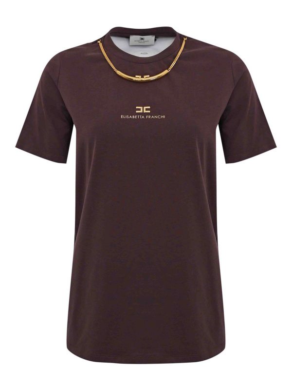 Elisabetta Franchi T-Shirt - Rouge Brun