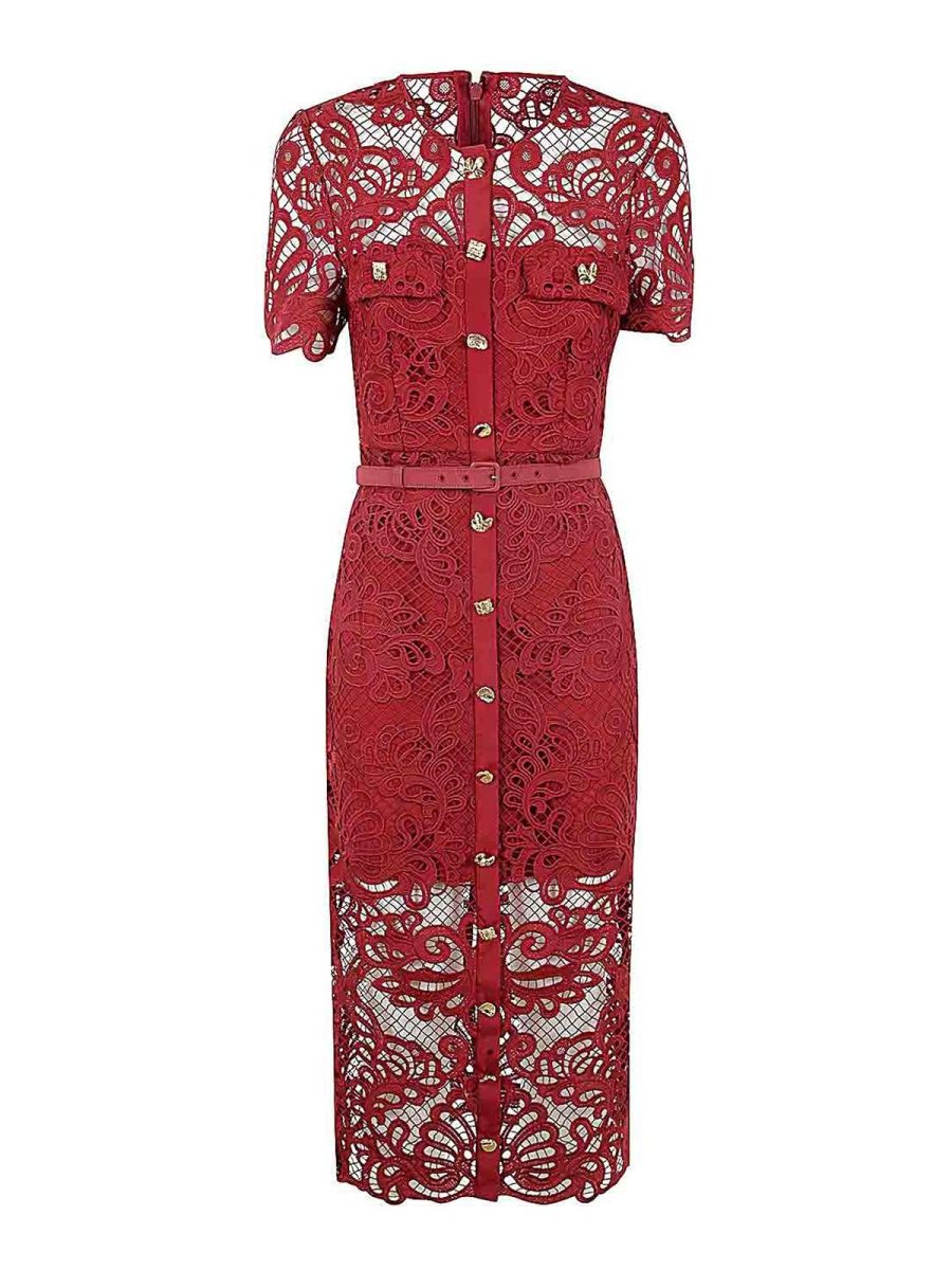 Self Portrait Maxi Robe - Rouge