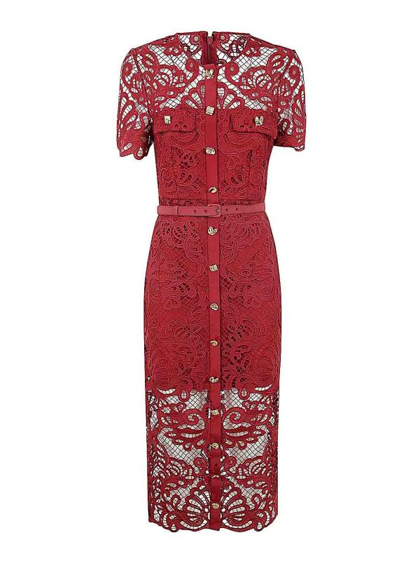Self Portrait Maxi Robe - Rouge