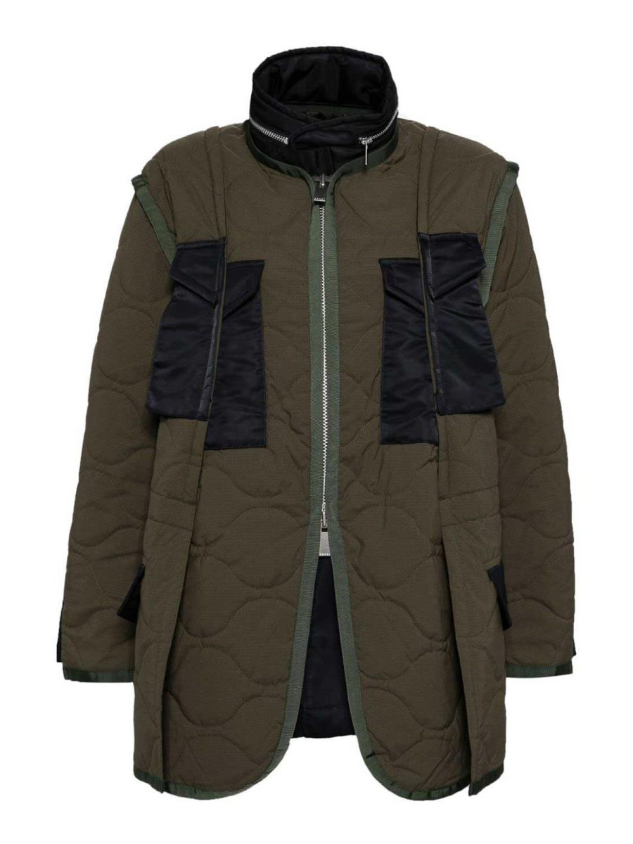 Sacai Manteau Court - Vert