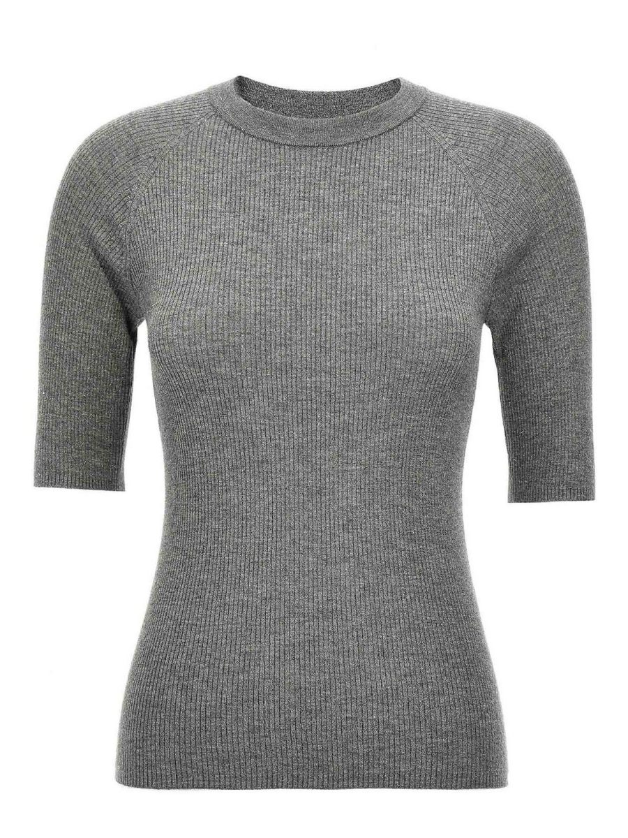 Brunello Cucinelli Pull Col Rond - Gris