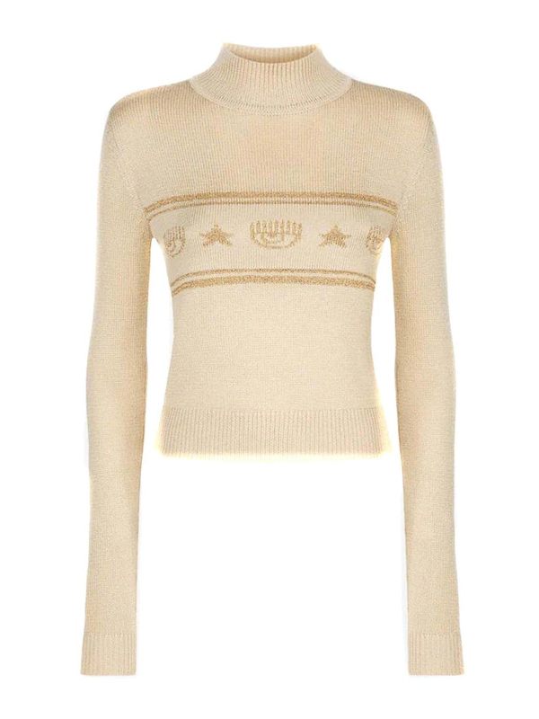 Chiara Ferragni Pull Col Rond - Beige