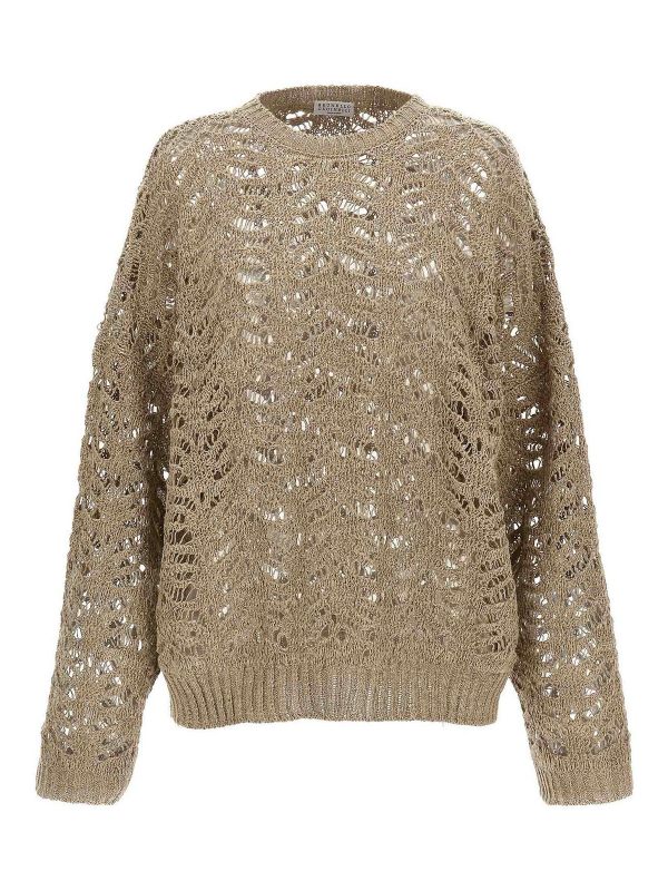 Brunello Cucinelli Pull Col Rond - Beige