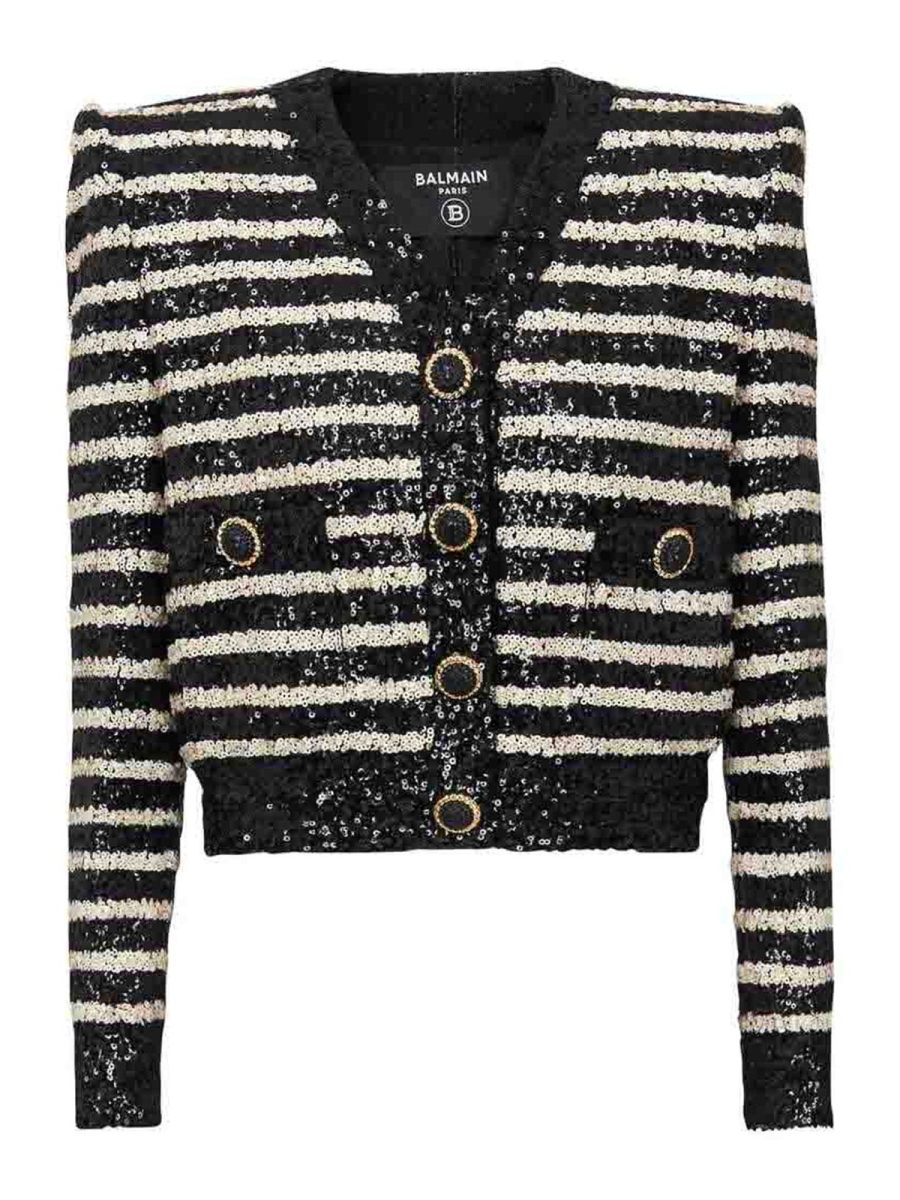 Balmain Pull Col Rond - Noir