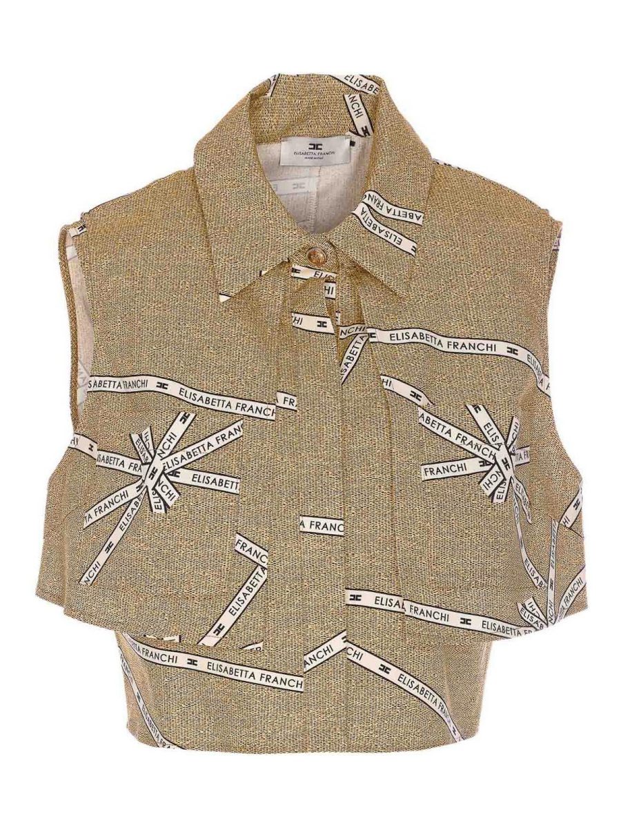 Elisabetta Franchi Gilet - Beige