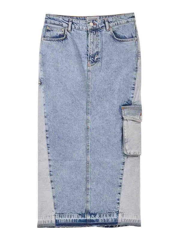 Moschino Jeans Jupe Midi - Bleu