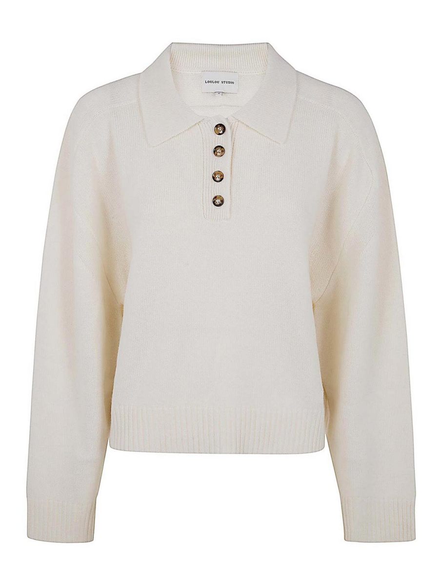 Loulou Studio Pull Col Rond - Blanc