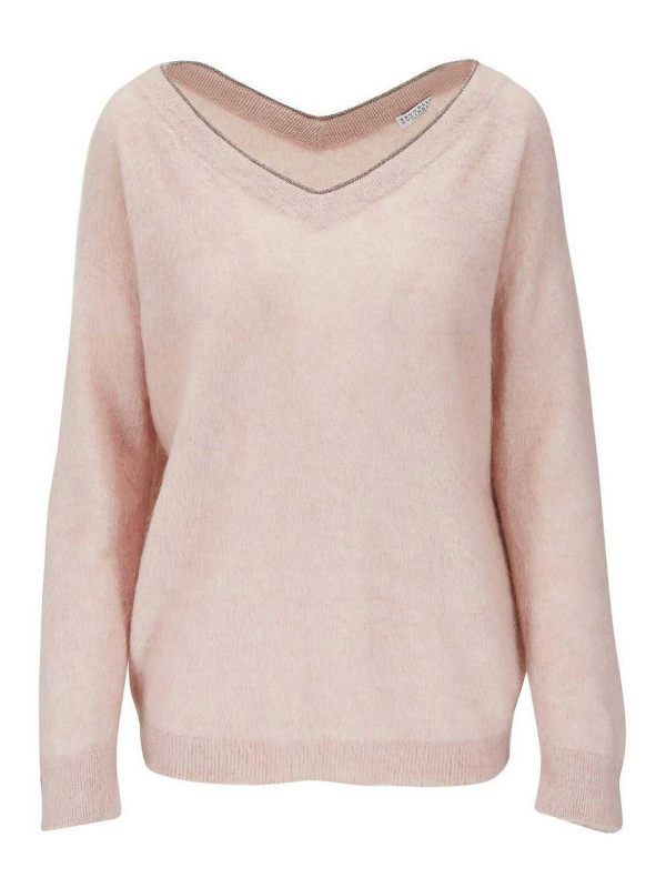 Brunello Cucinelli Pull Col Bateau - Rose