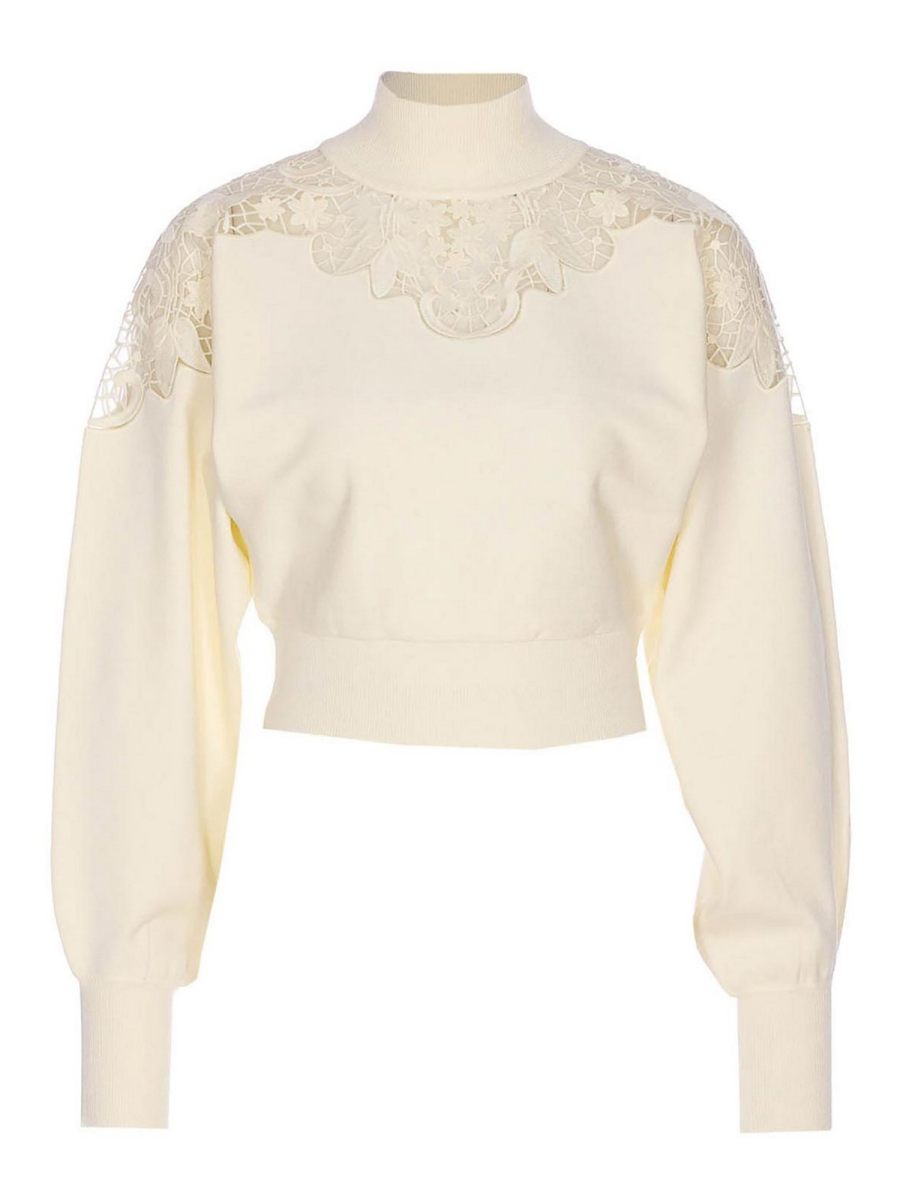 Twinset Pull Col Rond - Blanc