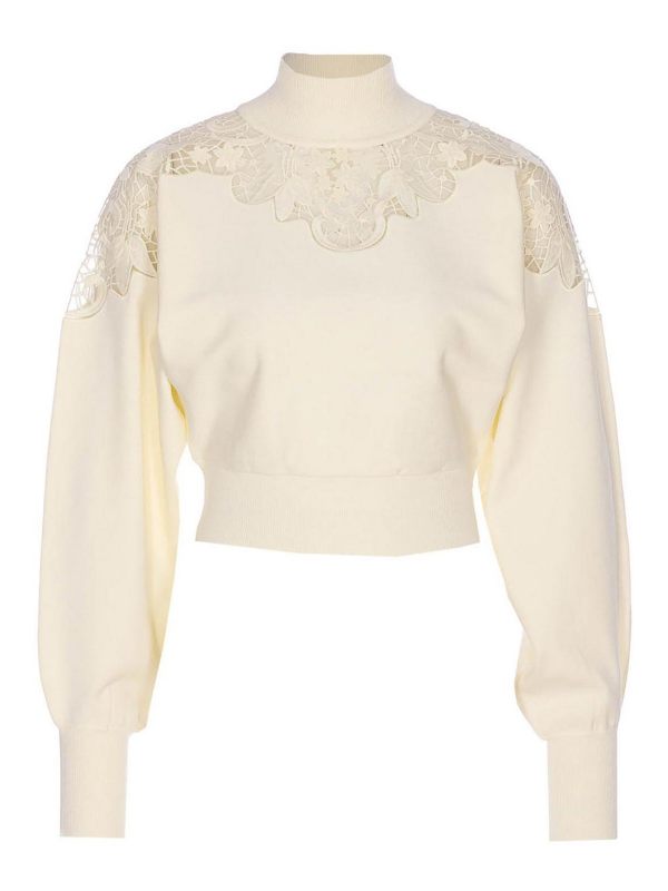 Twinset Pull Col Rond - Blanc