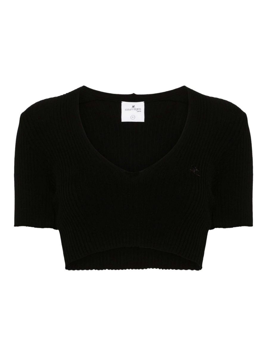 Courreges Pull Col Bateau - Noir