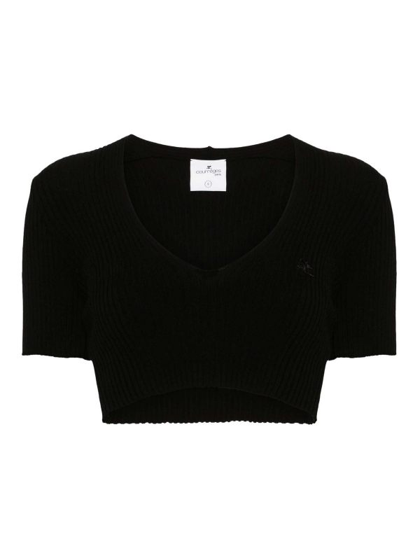Courreges Pull Col Bateau - Noir