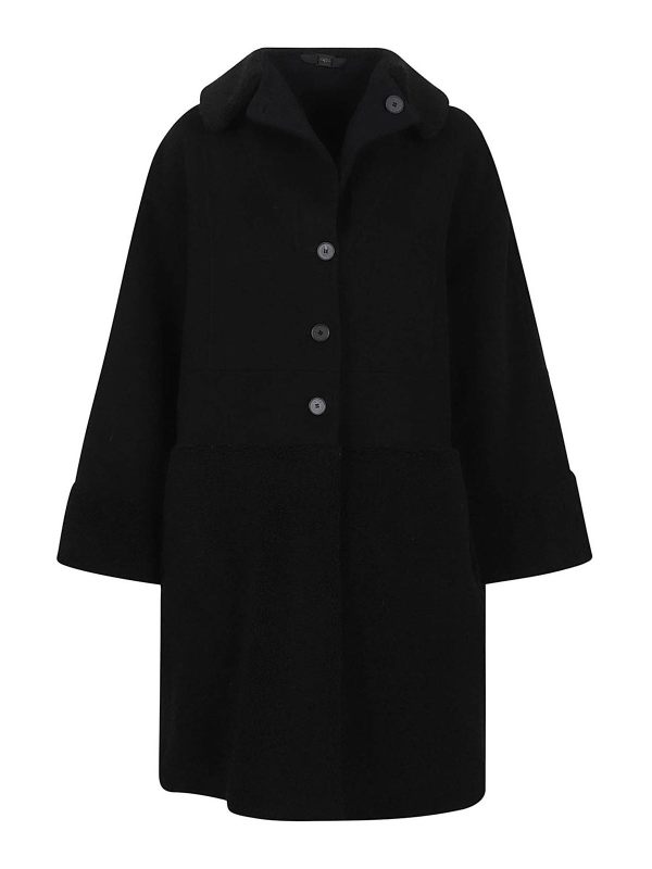 High Manteau Au Genou - Noir