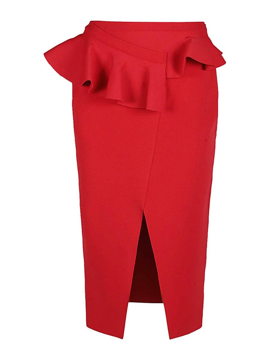 Alexander Mcqueen Jupe Midi - Rouge