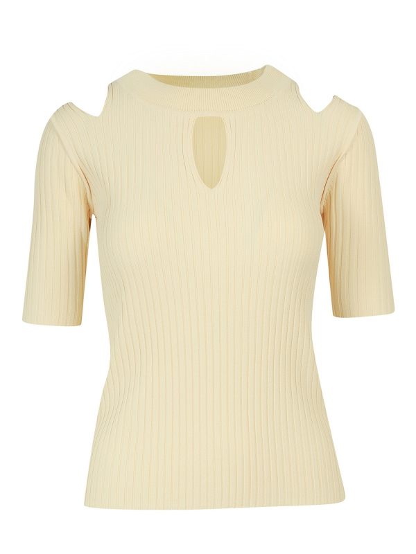 K Krizia Pull Col Rond - Jaune