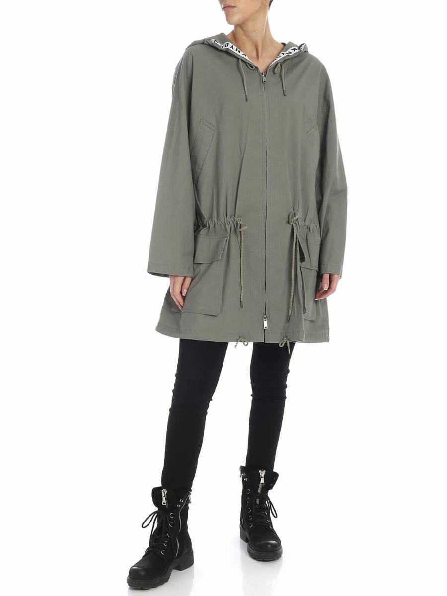 Dkny Manteau Au Genou - Vert