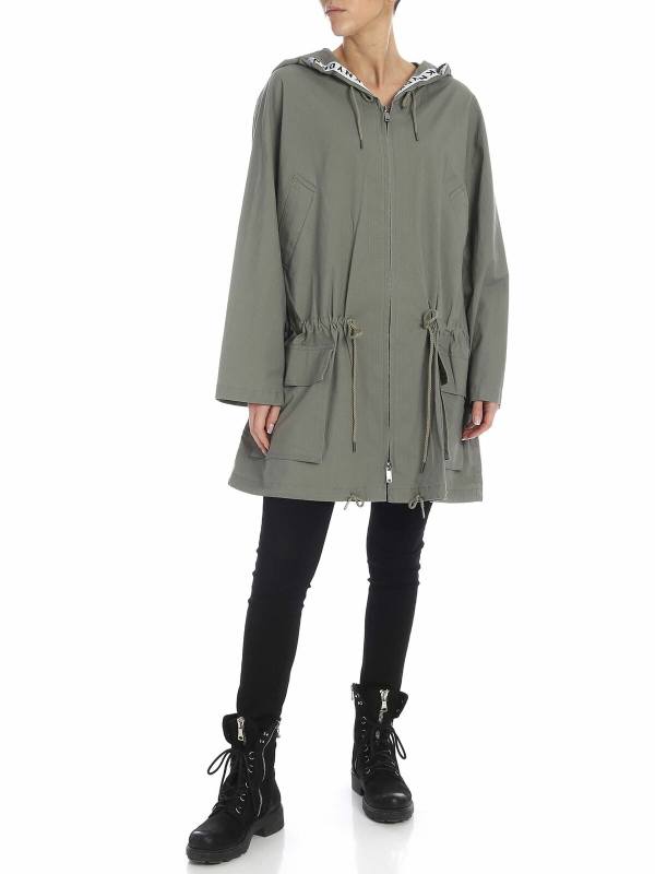 Dkny Manteau Au Genou - Vert
