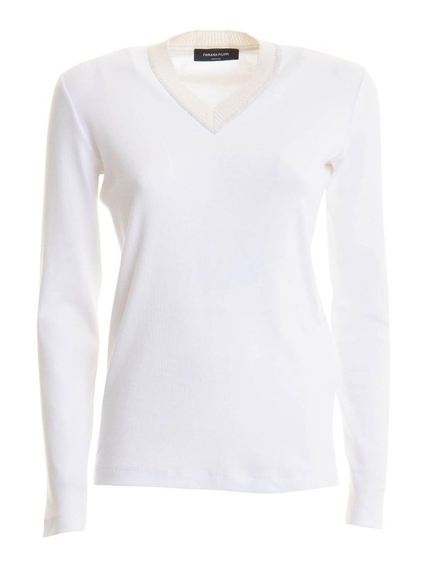 Fabiana Filippi Pull Col Rond - Blanc
