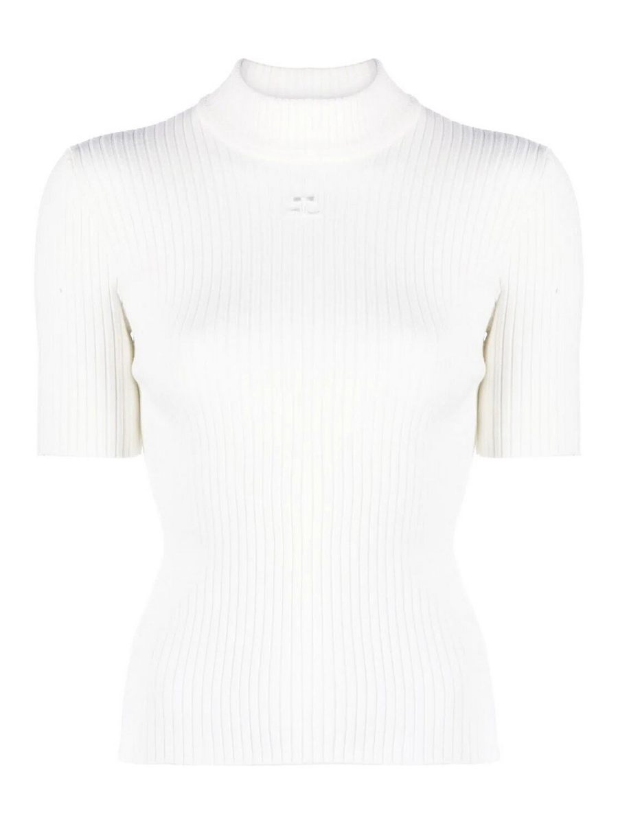 Courreges Pull Col Roulé - Blanc