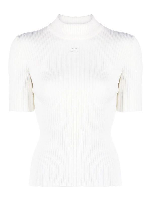 Courreges Pull Col Roulé - Blanc