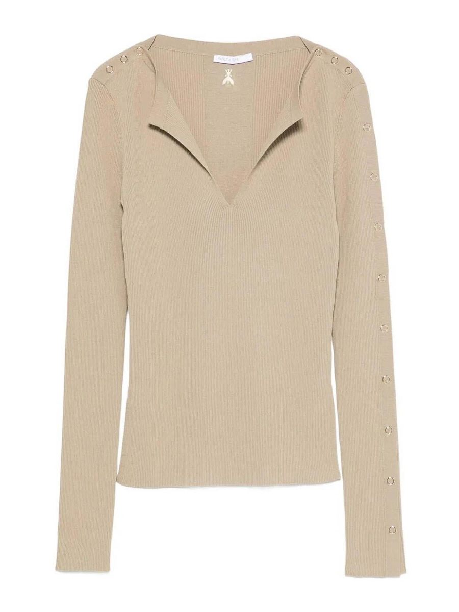 Patrizia Pepe Pull Col Rond - Beige